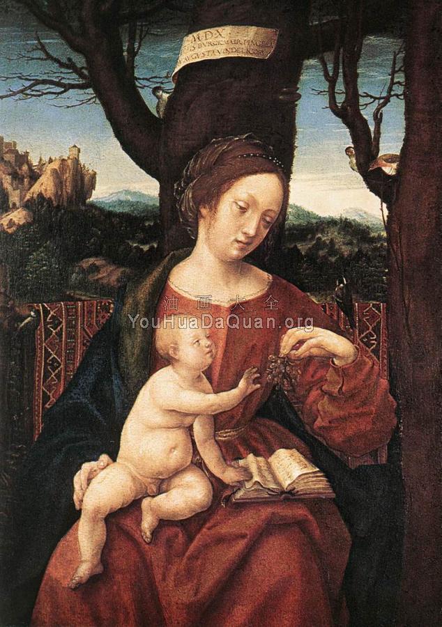 Madonna with Grape - 汉斯·布格迈尔